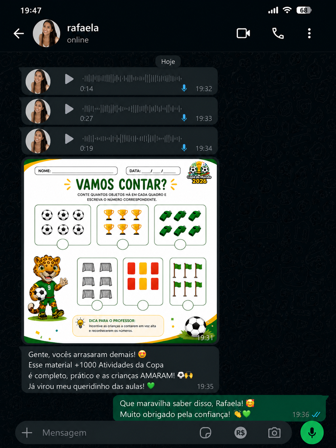 Depoimento de Rafaela