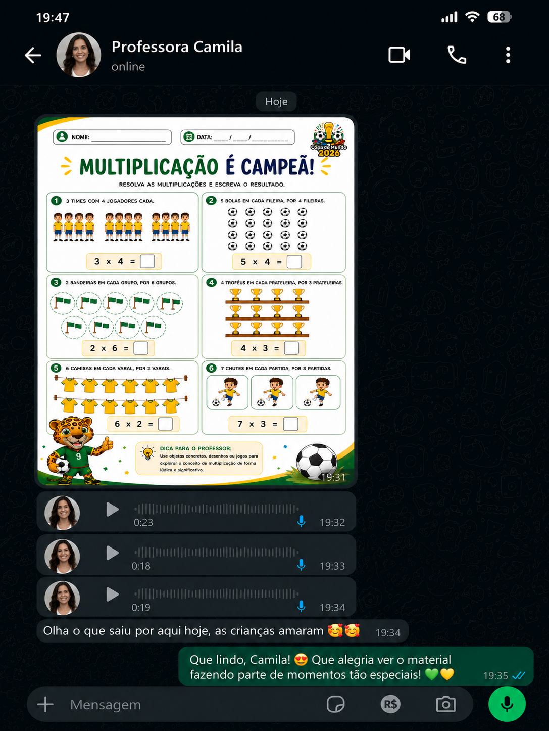 Depoimento de Professora Camila
