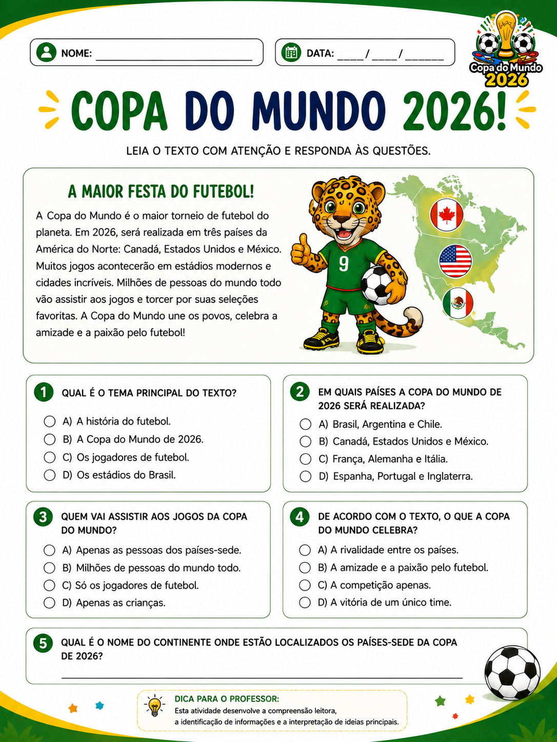 Atividade de Leitura e Interpretação